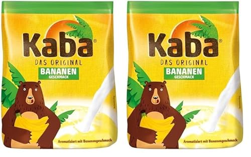 Kaba Banane 400g Beutel Trinkpulver, das Original Bananenmilch-Pulver zum Anrühren in kalter und warmer Milch (Packung mit 2) von KABA