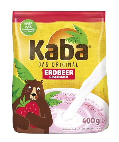 Kaba Erdbeer 400g Beutel Trinkpulver, das Original Erdbeermilch-Pulver zum Anrühren in kalter und warmer Milch von KABA