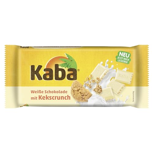 Kaba Weiße Schokolade mit Keks-Crunch, Schokoladentafel, 90 g Tafel, Weiße Schokolade mit knusprigem Keks und original Kaba-Geschmack von KABA
