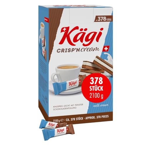 KÄGI Crisp'n Cream I Feinste Schweizer Schokowaffel 2,1kg I Snackbox mit ca. 378 knusprigen Waffeln mit cremiger Schoko-Milchcreme-Füllung I Die leichte Schweizer Schokoladen-Spezialität KÄGI Crisp'n Cream I Feinste Schweizer Schokowaffel 2,1kg I Snackbox mit ca. 378 knusprigen Waffeln mit cremiger Schoko-Milchcreme-Füllung I Die leichte Schweizer Schokoladen-Spezialität von KÄGI
