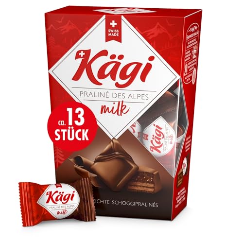 KÄGI Praliné des Alpes Milk 140g I Feinste Schweizer Schokoladenpralinen ca. 13 Stück I Leichte hausgemachte Alpenpralinen mit zartschmelzender Kakaocremefüllung & dünnen Waffelblättern KÄGI Praliné des Alpes Milk 140g I Feinste Schweizer Schokoladenpralinen ca. 13 Stück I Leichte hausgemachte Alpenpralinen mit zartschmelzender Kakaocremefüllung & dünnen Waffelblättern von KÄGI