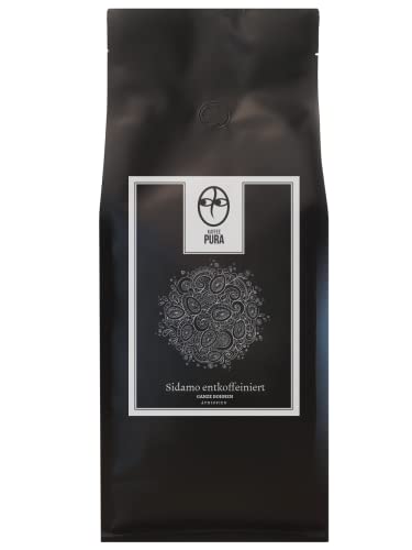 KAFFEE PURA Sidamo-entkoffeiniert Kaffee ganze Bohne1000g von KAFFEE PURA