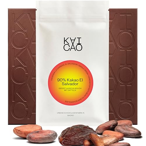 Kaicao Dunkle Schokolade 90% Kakao – Feiner Aroma-Kakao aus Hacienda La Carrera, El Salvador – Mit Datteln gesüßt, ohne raffinierten Zucker – Vegane Schokolade, reich an Antioxidantien – 2 x 70 gr Kaicao Dunkle Schokolade 90% Kakao – Feiner Aroma-Kakao aus Hacienda La Carrera, El Salvador – Mit Datteln gesüßt, ohne raffinierten Zucker – Vegane Schokolade, reich an Antioxidantien – 2 x 70 gr von KAICAO