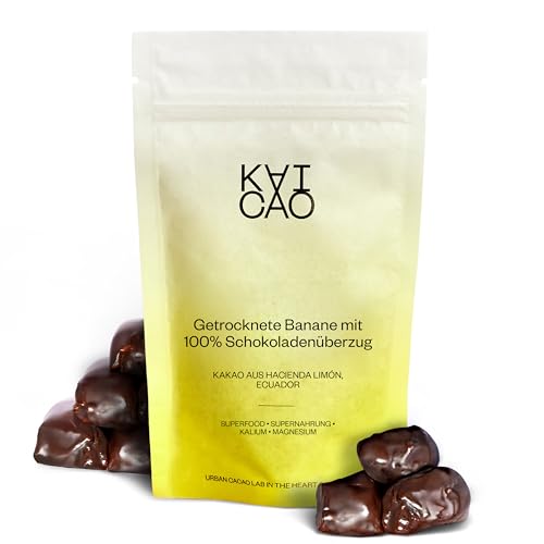 Kaicao Energieriegel aus getrockneten Bananen, umhüllt mit 100% Zartbitterschokolade – ohne Zuckerzusatz, glutenfrei, laktosefrei, vegan – Gesunde Snacks mit Kakao Hacienda Limón, Ecuador Kaicao Energieriegel aus getrockneten Bananen, umhüllt mit 100% Zartbitterschokolade – ohne Zuckerzusatz, glutenfrei, laktosefrei, vegan – Gesunde Snacks mit Kakao Hacienda Limón, Ecuador von KAICAO