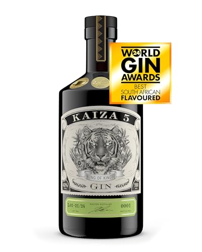 KAIZA 5 GIN - 0,7 l - 43% | Der ausgezeichnete Gin aus Südafrika/Kapstadt | glänzende Tigeraugen | Frisch, weich, exotisch mit schwarzer Johannisbeere und Grapefruit | Perfekt als Gin Tonic von KAIZA