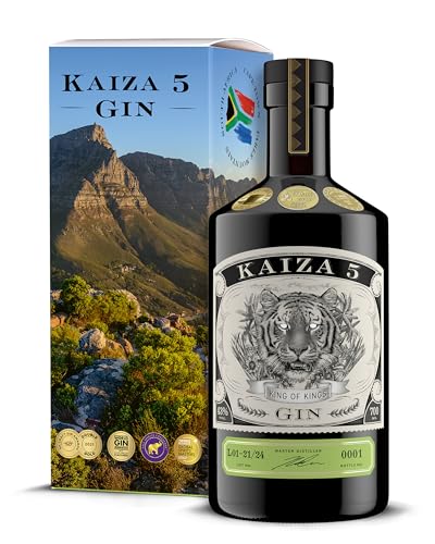 KAIZA 5 GIN Box - 0,7 l - 43% | Der ausgezeichnete -Gin aus Südafrika/Kapstadt in der Geschenkbox | Frisch, weich, exotisch mit schwarzer Johannisbeere und Grapefruit | Perfekt als Gin Tonic von KAIZA