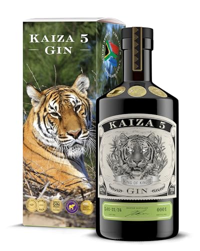 KAIZA 5 GIN Box - 0,7 l - 43% | Der ausgezeichnete -Gin aus Südafrika/Kapstadt in der Geschenkbox | Frisch, weich, exotisch mit schwarzer Johannisbeere und Grapefruit | Perfekt als Gin Tonic von KAIZA