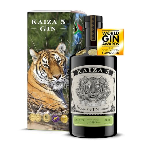 KAIZA 5 GIN Box - 0,7 l - 43% | Der ausgezeichnete -Gin aus Südafrika/Kapstadt in der Geschenkbox | Frisch, weich, exotisch mit schwarzer Johannisbeere und Grapefruit | Perfekt als Gin Tonic von KAIZA