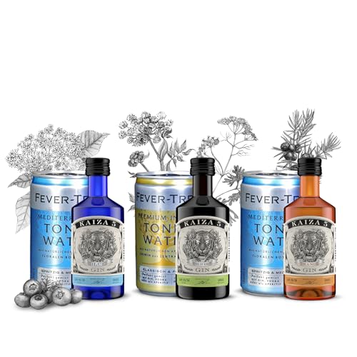 KAIZA 5 GIN - Tastingset 3x 0,05 l - 43% | KAIZA 5 ORIGINAL, BLUE und ORANGE | 3x passendes Tonic Water in der Dose 150 ml KAIZA 5 GIN - Tastingset 3x 0,05 l - 43% | KAIZA 5 ORIGINAL, BLUE und ORANGE | 3x passendes Tonic Water in der Dose 150 ml von KAIZA