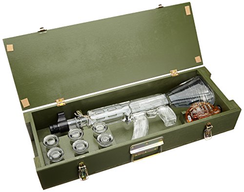 Bartex Red Army Wodkaset (1 x 1 l) mit Kräuterlikör (1 x 0.2 l) und 6 Gläsern von Kalashnikov