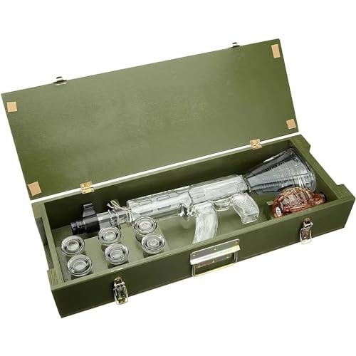 Bartex Red Army Wodkaset (1 x 1 l) mit Kräuterlikör (1 x 0.2 l) und 6 Gläsern von KALASHNIKOV