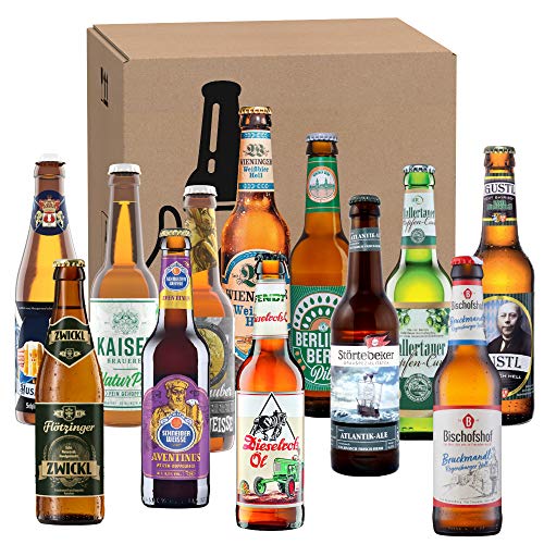 Bierset mit 12 Bieren von Privatbrauereien, Biergeschenk für Männer die gerne neue Biere verkosten von Kalea