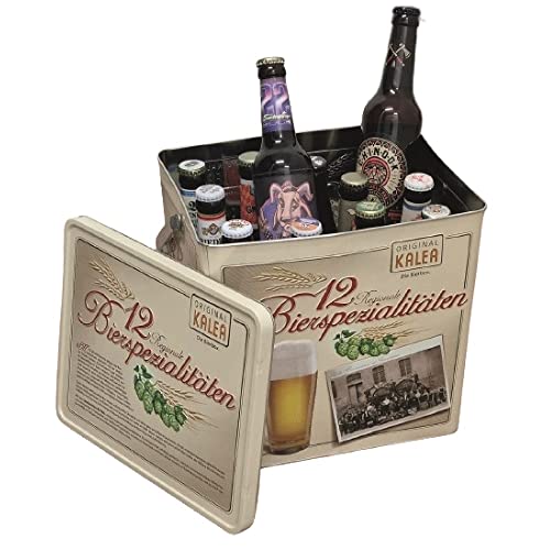 KALEA Bier-Box | Metallbox mit 3D-Prägung | 12 x 0,33l Bierspezialitäten | Geschenkidee für Ostern | Vatertag (Spezi-Box, 12x0,33l) von Kalea