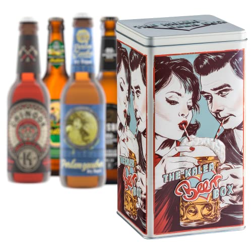 KALEA Bier-Box | Metallbox mit 3D-Prägung | Edition DrinkingvCouple | 4 x 0.33 l Bierspezialitäten von Kalea