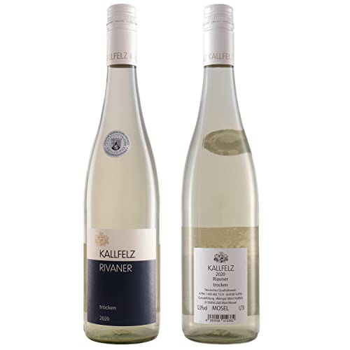KALLFELZ Rivaner Weißwein Trocken (1 x 0,75 l), Jahrgang 2020, 12,0% Vol | Spritzig-erfrischend mit feinfruchtigen Aromen und mineralischer Eleganz von KALLFELZ RIESLING