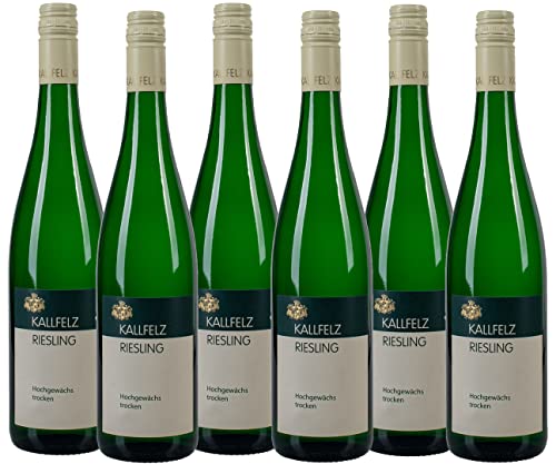 KALLFELZ Riesling Hochgewächs Weißwein Trocken (6 x 0,75 l), Jahrgang 2020, 11,5% Vol | Filigraner, Fruchtiger Riesling von der Mosel von KALLFELZ RIESLING
