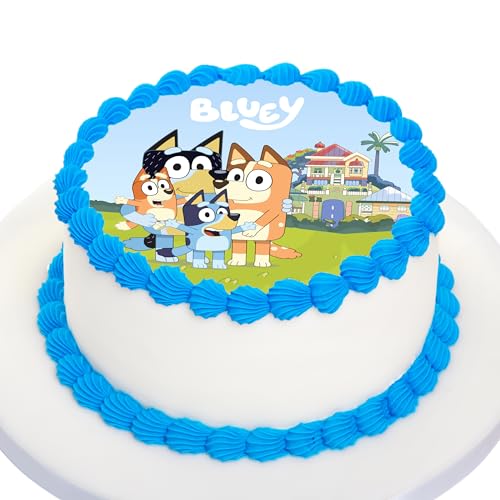 Kardasis Bluey Zuckerpapier Tortenaufleger | Essbarer Aufleger für Torten und Kuchen | Tortendekoration für den Bluey Themengeburtstag | 20 cm rund Zuckerpapier Kardasis Bluey Zuckerpapier Tortenaufleger | Essbarer Aufleger für Torten und Kuchen | Tortendekoration für den Bluey Themengeburtstag | 20 cm rund Zuckerpapier von KARDASIS