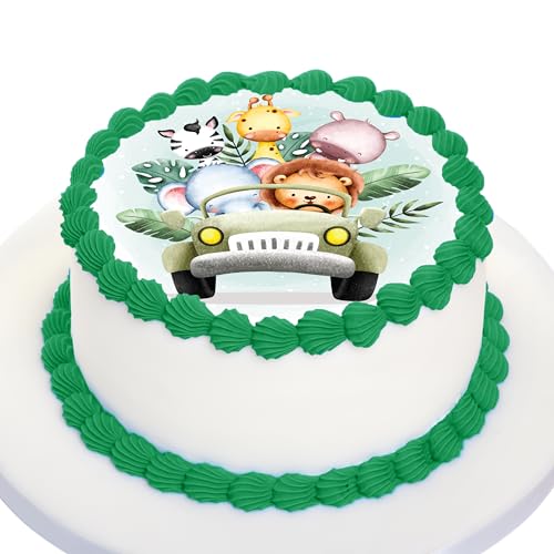 Kardasis Dschungeltiere Zuckerpapier Tortenaufleger | Essbarer Aufleger für Torten und Kuchen | Tortendekoration für den Dschungeltiere Themengeburtstag | 20cm rund Zuckerpapier Kardasis Dschungeltiere Zuckerpapier Tortenaufleger | Essbarer Aufleger für Torten und Kuchen | Tortendekoration für den Dschungeltiere Themengeburtstag | 20cm rund Zuckerpapier von KARDASIS