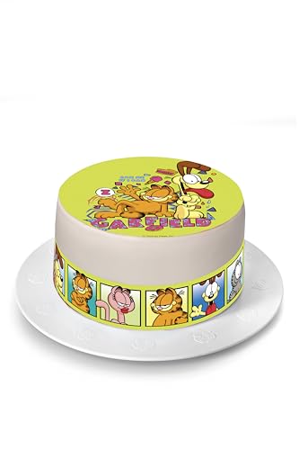 Kardasis Garfield Zuckerpapier Tortenaufleger | Essbarer Aufleger für Torten und Kuchen | Tortendekoration für den Garfield Themengeburtstag | 20 cm rund Zuckerpapier + 4 Bänder 28x4 cm Kardasis Garfield Zuckerpapier Tortenaufleger | Essbarer Aufleger für Torten und Kuchen | Tortendekoration für den Garfield Themengeburtstag | 20 cm rund Zuckerpapier + 4 Bänder 28x4 cm von KARDASIS