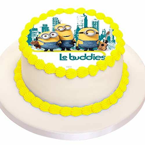 Kardasis Minions Tortenaufleger | Essbarer Aufleger für Torten und Kuchen | Tortendekoration für den Minions Themengeburtstag | 20cm Kardasis Minions Tortenaufleger | Essbarer Aufleger für Torten und Kuchen | Tortendekoration für den Minions Themengeburtstag | 20cm von KARDASIS