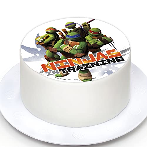 Kardasis TMNT Ninja Tortenaufleger | Essbarer Aufleger für Torten und Kuchen | Tortendekoration für den TMNT Ninja Themengeburtstag | 20cm Kardasis TMNT Ninja Tortenaufleger | Essbarer Aufleger für Torten und Kuchen | Tortendekoration für den TMNT Ninja Themengeburtstag | 20cm von KARDASIS