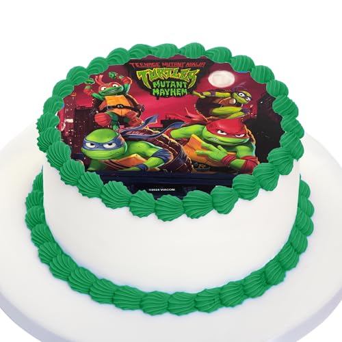 Kardasis TMNT Ninja Tortenaufleger | Essbarer Aufleger für Torten und Kuchen | Tortendekoration für den TMNT Ninja Themengeburtstag | 20cm Kardasis TMNT Ninja Tortenaufleger | Essbarer Aufleger für Torten und Kuchen | Tortendekoration für den TMNT Ninja Themengeburtstag | 20cm von KARDASIS