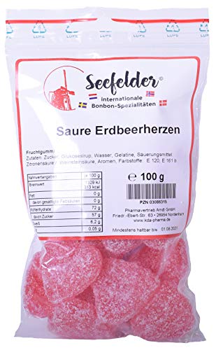KDA Seefelder Spezialitäten Saure Erdbeerherzen, 100 g von KDA