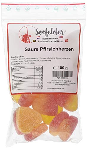 KDA Seefelder Spezialitäten Saure Pfirsichherzen, 100 g von KDA