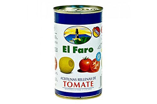 Grüne Oliven, mit Tomate, Manzanilla-Oliven, in Lake, El Faro, 350g Grüne Oliven, mit Tomate, Manzanilla-Oliven, in Lake, El Faro, 350g von KDJMDL