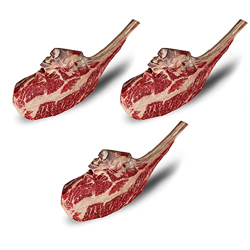 KAUF DEIN STEAK 3x Tomahawk-Steak (DRY AGED am Knochen gereift) + Steakpfeffer, ca. 2,8 kg Fleisch, perfekte Steaks grillen, Grillfleisch von KDS