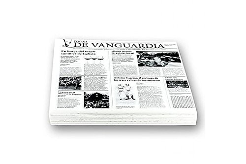Snack Papier mit Zeitungspapierdruck, ca.290x300mm, De Vanguardia, 500 Blatt von KEIN LIEFERANT