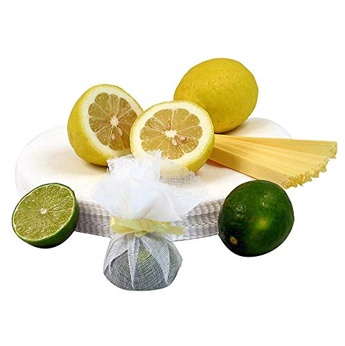 The Original Lemon Wraps - Zitronenserviertuch, weiß, mit gelber Krawatte, 100 St von KEIN LIEFERANT