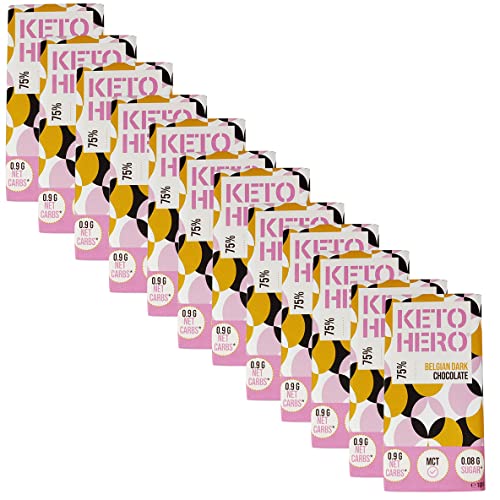 KETO-HERO® 12 x 100g 75% dunkle schokolade - KETO-fest - vegan von KETO-HERO