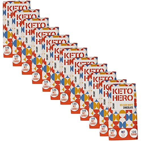 KETO-HERO® 12 x 100g belgische weiße Schokolade - KETO-fest - vegan von KETO-HERO