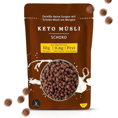 Keto Müsli Schoko, Protein Cerealien, Für Low Carb & Keto Ernährung Diät, Ohne Zucker, Glutenfrei Keto Müsli Schoko, Protein Cerealien, Für Low Carb & Keto Ernährung Diät, Ohne Zucker, Glutenfrei von KETOS