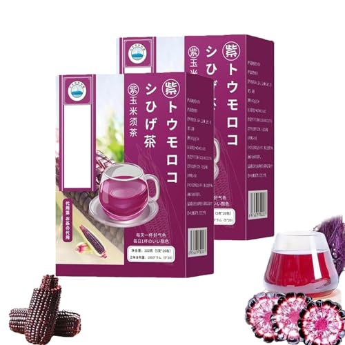 Maisschalen-Teebeutel, sehr beliebt in Japan, entgiftender und pflegender violetter Maisschalentee, organischer violetter Maisschalentee, Körperentgiftung, Gesundheitsbehandlung, Alltag (2 Boxen) von KEVGNRO