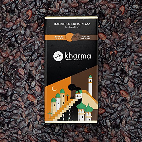 2 Tafeln Kharma Kamelmilchschokolade Mandel Orange aus österreichischem Meister-Manufakturbetrieb 2 Tafeln Kharma Kamelmilchschokolade Mandel Orange aus österreichischem Meister-Manufakturbetrieb von KHARMA