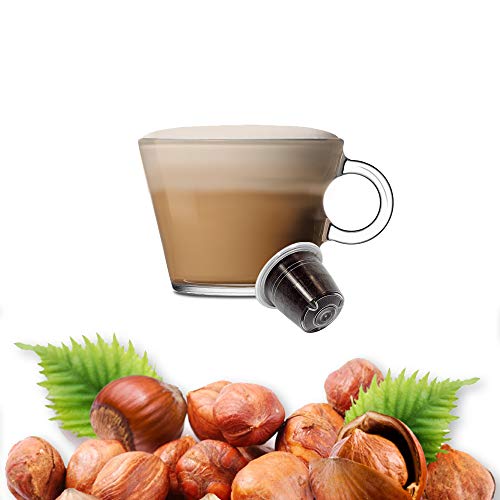 50 KICKKICK Haselnuss Kaffee Kapseln Nespresso Kompatibel MADE IN ITALY Cremiges und Süßes Getränk für Nespresso Kaffeemaschine mit Haselnussgeschmack von KICKKICK