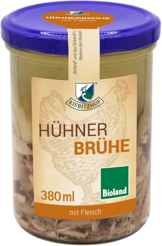 Bioland Hühnerbrühe mit Fleischeinlage von Kiebitzhof