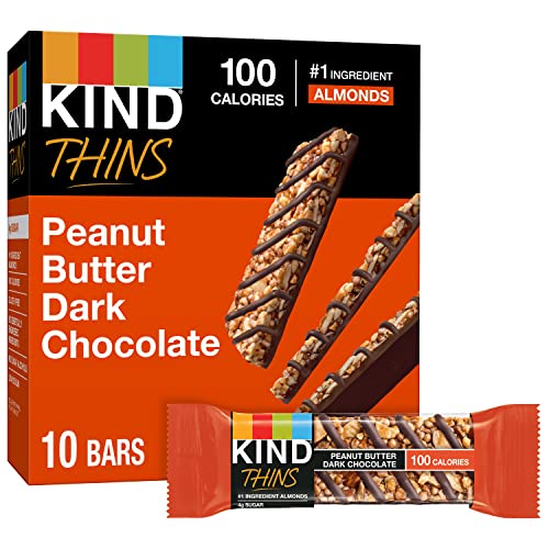 KIND Thins Peanut Butter dunkle Schokoriegel, glutenfrei, 100 Kalorien, 21 g Riegel, 10 Stück KIND Thins Peanut Butter dunkle Schokoriegel, glutenfrei, 100 Kalorien, 21 g Riegel, 10 Stück von KIND