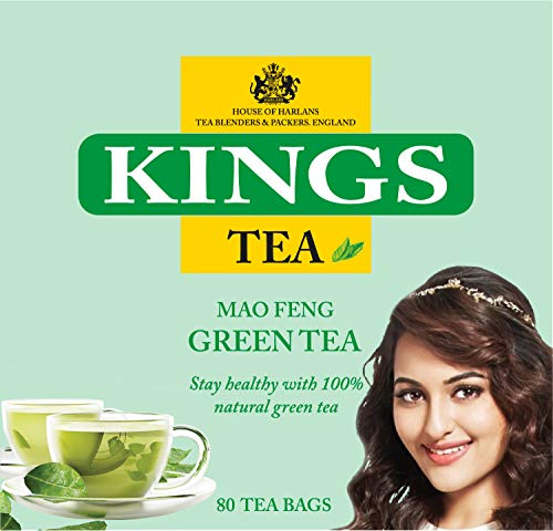 KINGS TEA Mao FENG Grüner Tee 160 Teebeutel (Mehrfachpackung mit 2 * 80 Beuteln) von KINGS TEA
