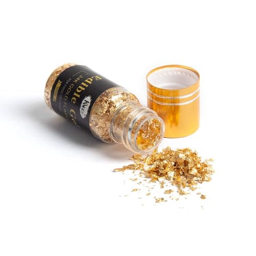 KINNO Essbare Blattgold Flocken 24 Karat Gold Streuer zum Basteln Lebensmittel Kuchen Backen Dekorfolie Künstlerbedarf KINNO Essbare Blattgold Flocken 24 Karat Gold Streuer zum Basteln Lebensmittel Kuchen Backen Dekorfolie Künstlerbedarf von KINNO