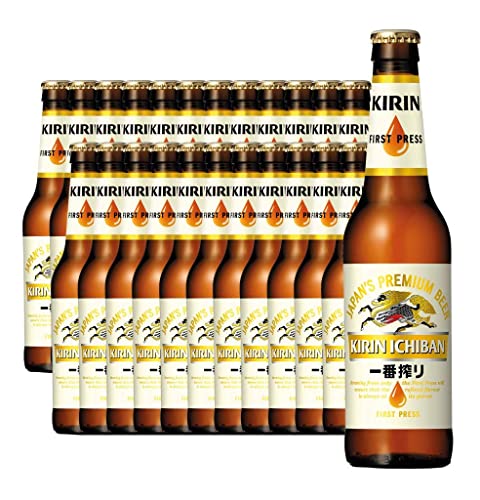 KIRIN ICHIBAN japanisches Premium Bier (helles Malzbier, nach dem First Press Verfahren gebraut, Flaschenbier mit 5 % Alkoholgehalt) EINWEG (24 x 0,33 l) von KIRIN ICHIBAN