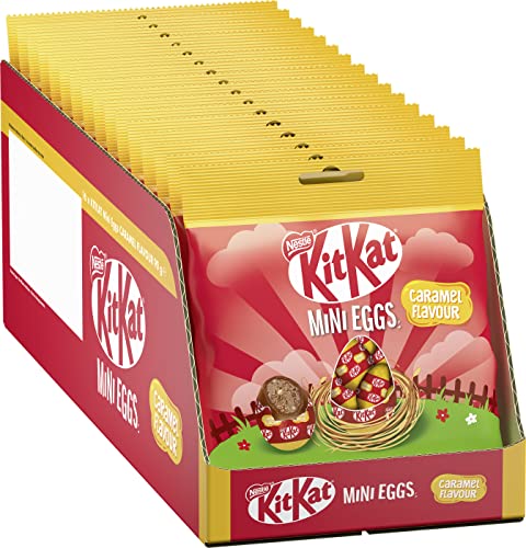 NESTLÉ KitKat Mini Eggs Caramel, Schoko-Eier aus Milchschokolade mit cremiger Caramel-Geschmack-Füllung mit Knusperstückchen, 16er Pack (16 x 90g) von Kitkat