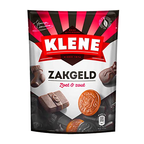 Klene Zakgeld Drop Zoet & Zout/Gemischte Tüte Süß und Salzige Lakritz aus Holland 210g Beutel Dropjes I Typisch Niederländische Lakritze von KLENE