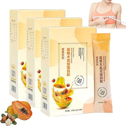 Papaya Double Protein Peptide Solid Drinks,Papaya Tee für Brustvergrößerung,Bio Papaya Blatt Teebeutel,Papaya Extract Bust Lifting Tea,Breast Enhancement Tea (3 Box/30pcs) von KLOUYHTY