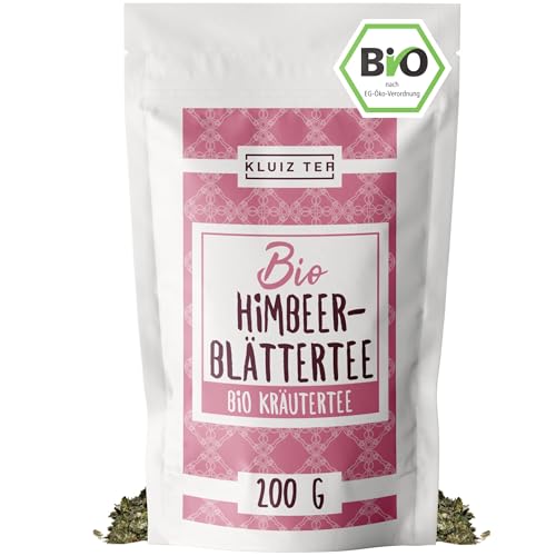 Himbeerblättertee Bio 200 Gramm - Himbeerblättertee Schwangerschaft zur Geburtsvorbereitung I 100% natürlich aus Biologischem Anbau by KLUIZ TEA von KLUIZ