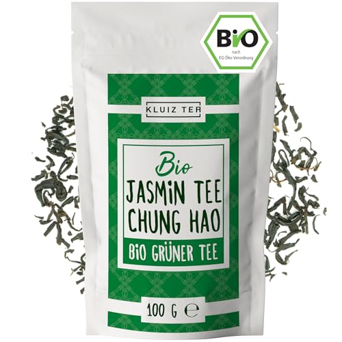 KLUIZ Bio Jasmintee Chung Hao - Grüner Tee I 100 Gramm Jasmin Grüner Tee I Organic Green Tea von KLUIZ