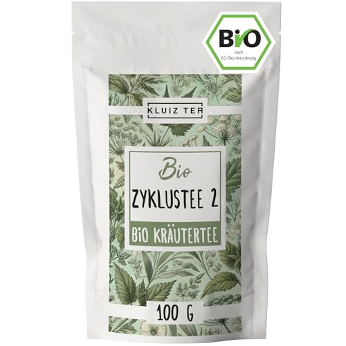 Bio Zyklustee 2-100 Gramm I Zyklus Tee 2 mit Frauenmantel, Schafgarbe und Brennnessel und weitereren Frauen Kräutern I Herbal Tea by KLUIZ TEA von KLUIZ