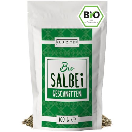 Bio Salbeitee lose - 100 Gramm I Premium Salbei getrocknet und geschnitten I Sage Tea lose by KLUIZ TEA von KLUIZ